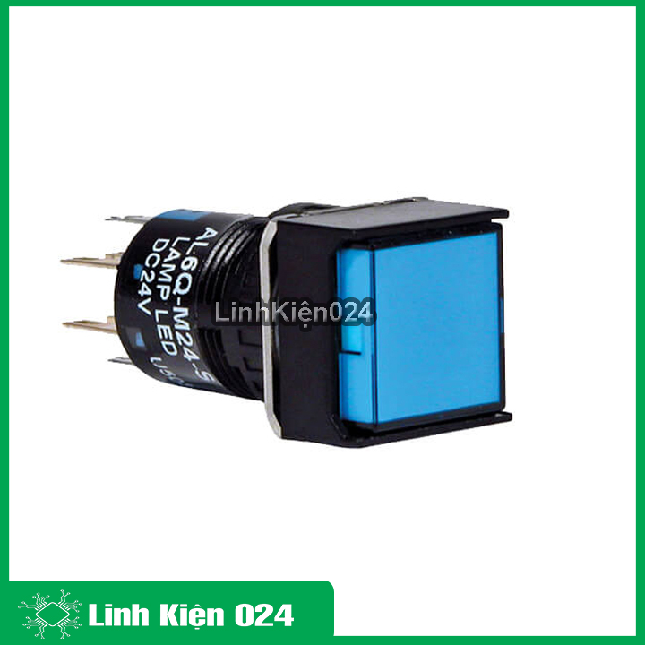 Nút nhấn đề vuông 24vdc AL6- M nhấn nhả có đèn nhiều màu chống thấm nước