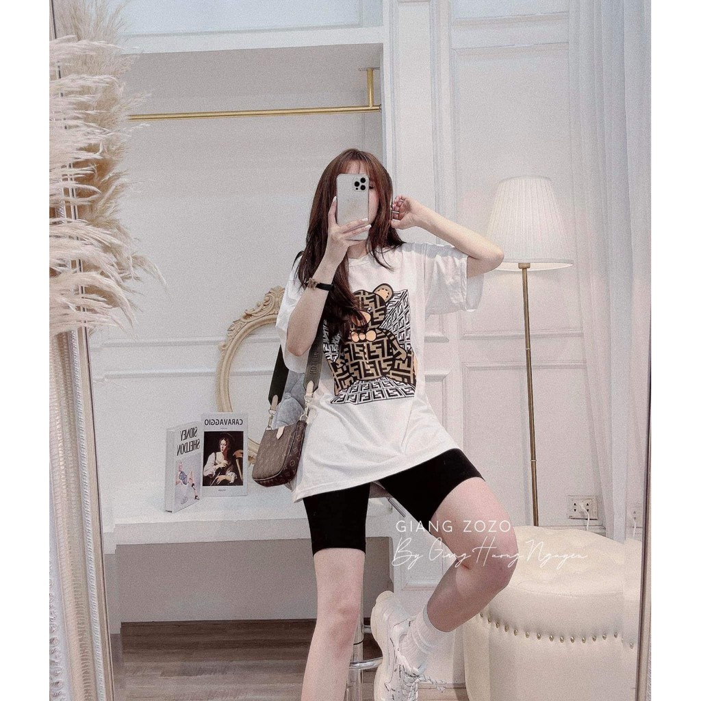 Sét áo phông gấu FF + quân legging lửng HARI0321