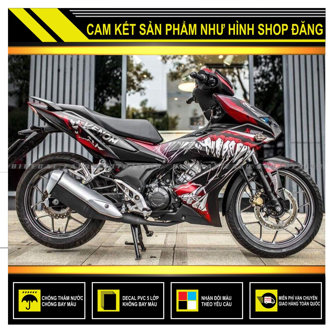Tem trùm winner x v2 mẫu venom đỏ đen nhám