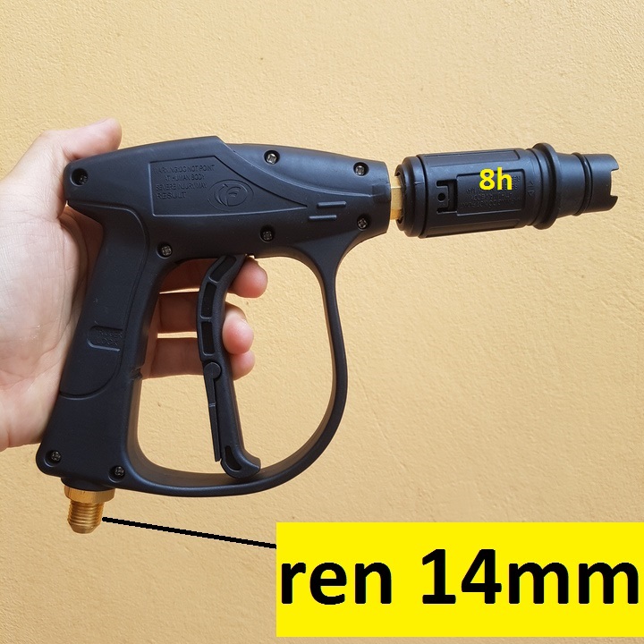 Phụ kiện vòi xịt máy rửa xe gia đình vòi có chỉnh tia vặn béc ở đầu sung ren 14mm