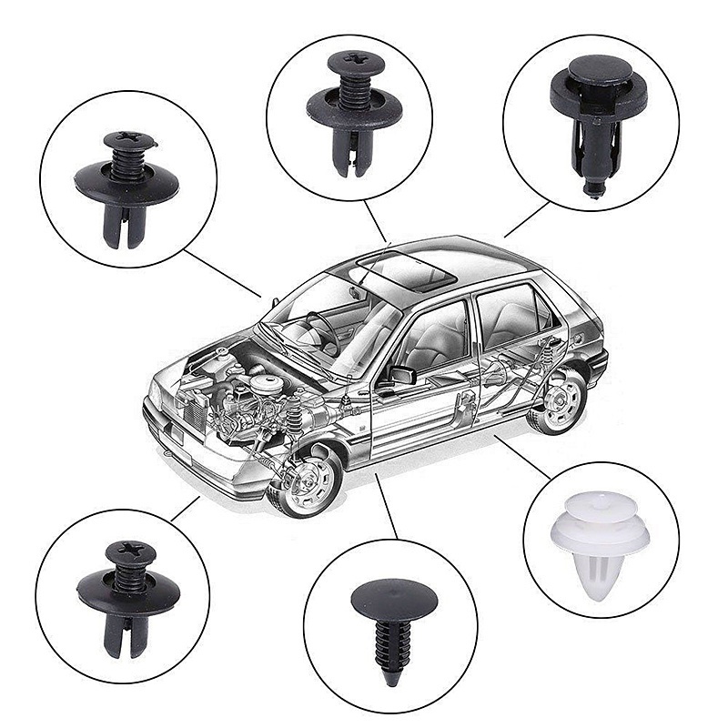 Universal 100 Chiếc Xe Kẹp Ốc Vít Bộ Dụng Cụ Nhựa Đẩy Đinh Tán