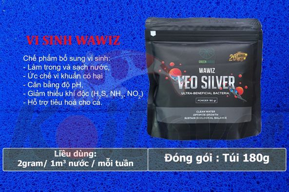 Bột Men vi sinh WAWIZ Veo Silver Túi 180g làm trong nước - Hàng Công Ty