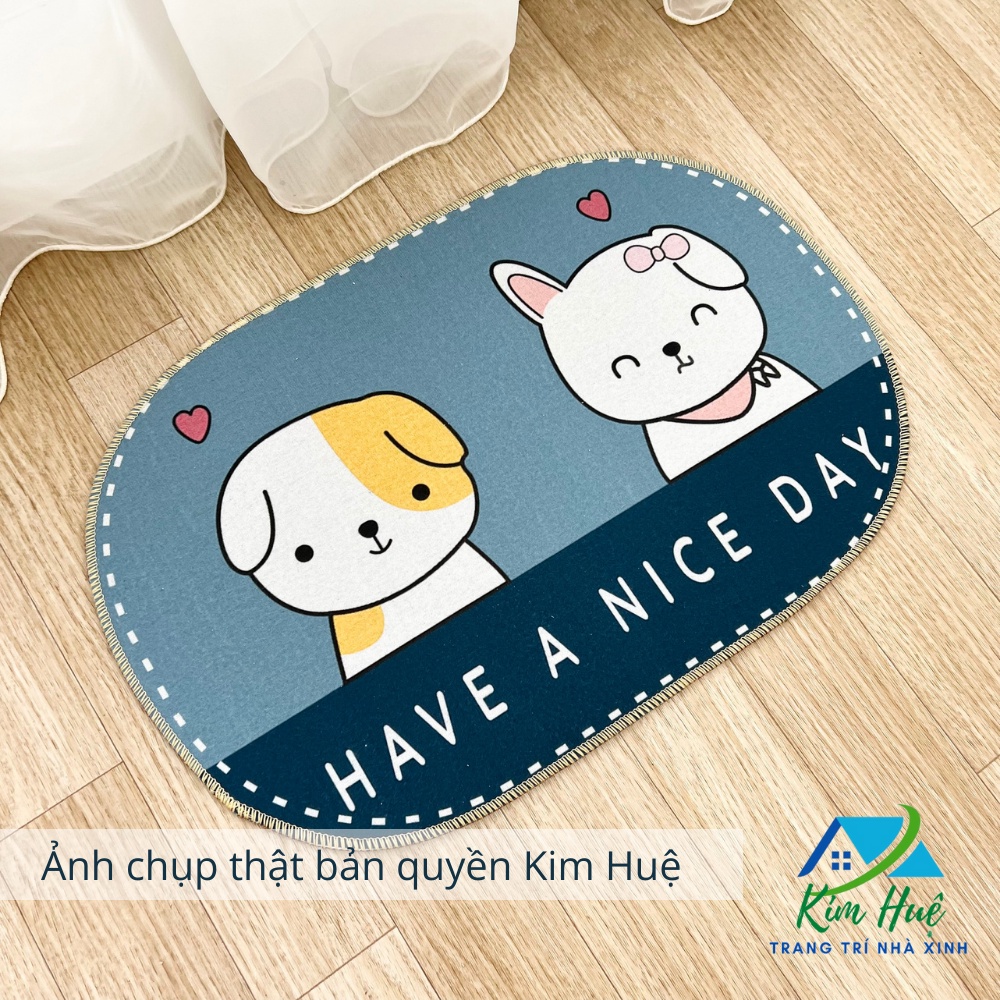 Thảm lau chân nhà tắm, thảm chùi chân gấu dâu Lotso 3d nhà bếp chống trơn trượt thấm nước giá rẻ 40x60cm Kim Huệ