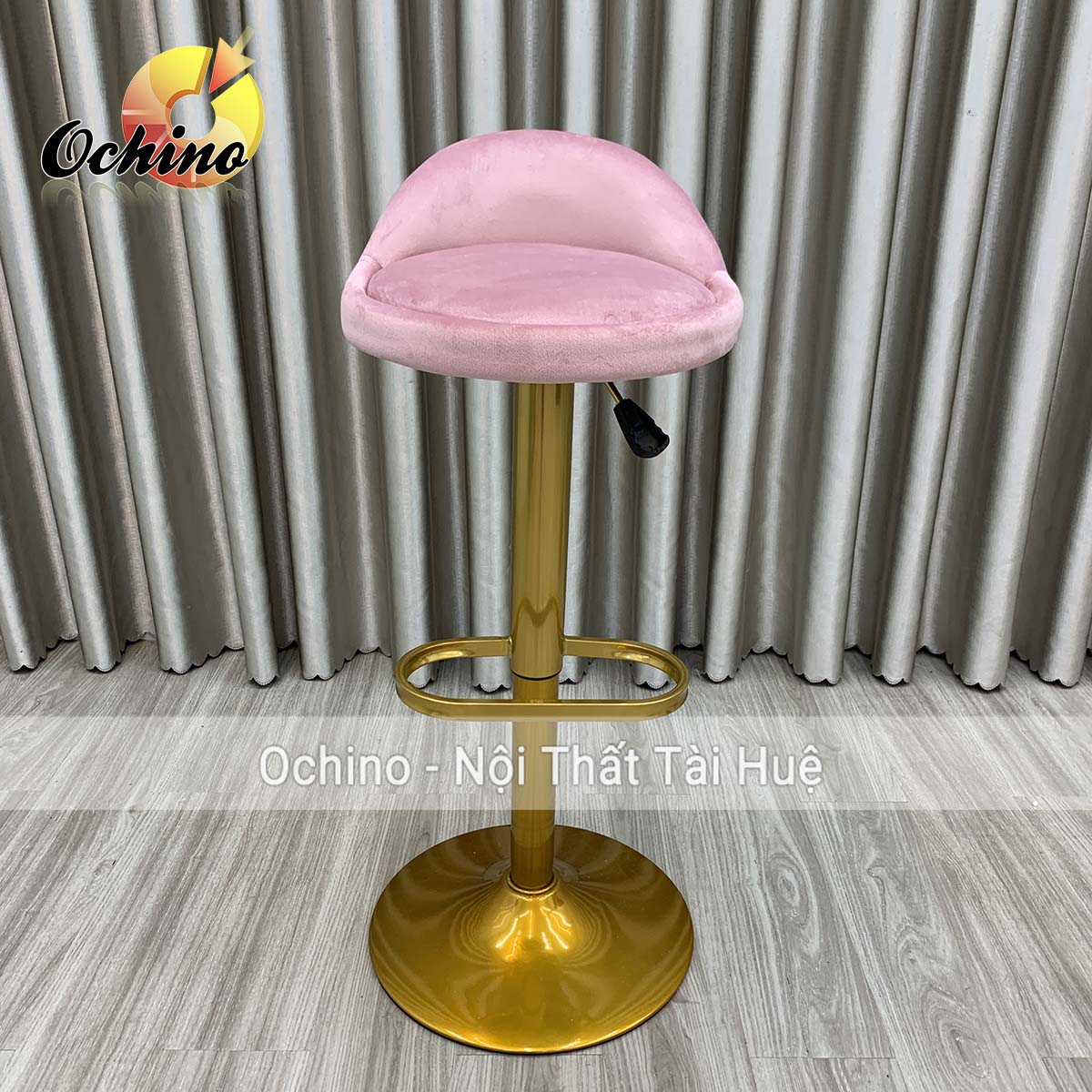 Ghế chụp hình, ghế makeup chân vàng k2 sơn tĩnh điện nhập khẩu mẫu tựa thấp