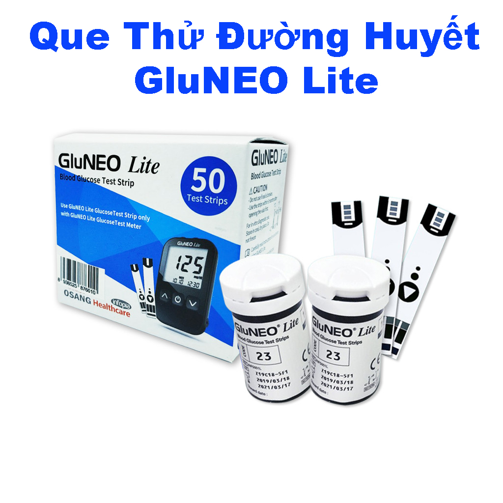 Que Thử Đường Huyết GluNEO Lite ( Hộp 25+ Hộp 50 Que)