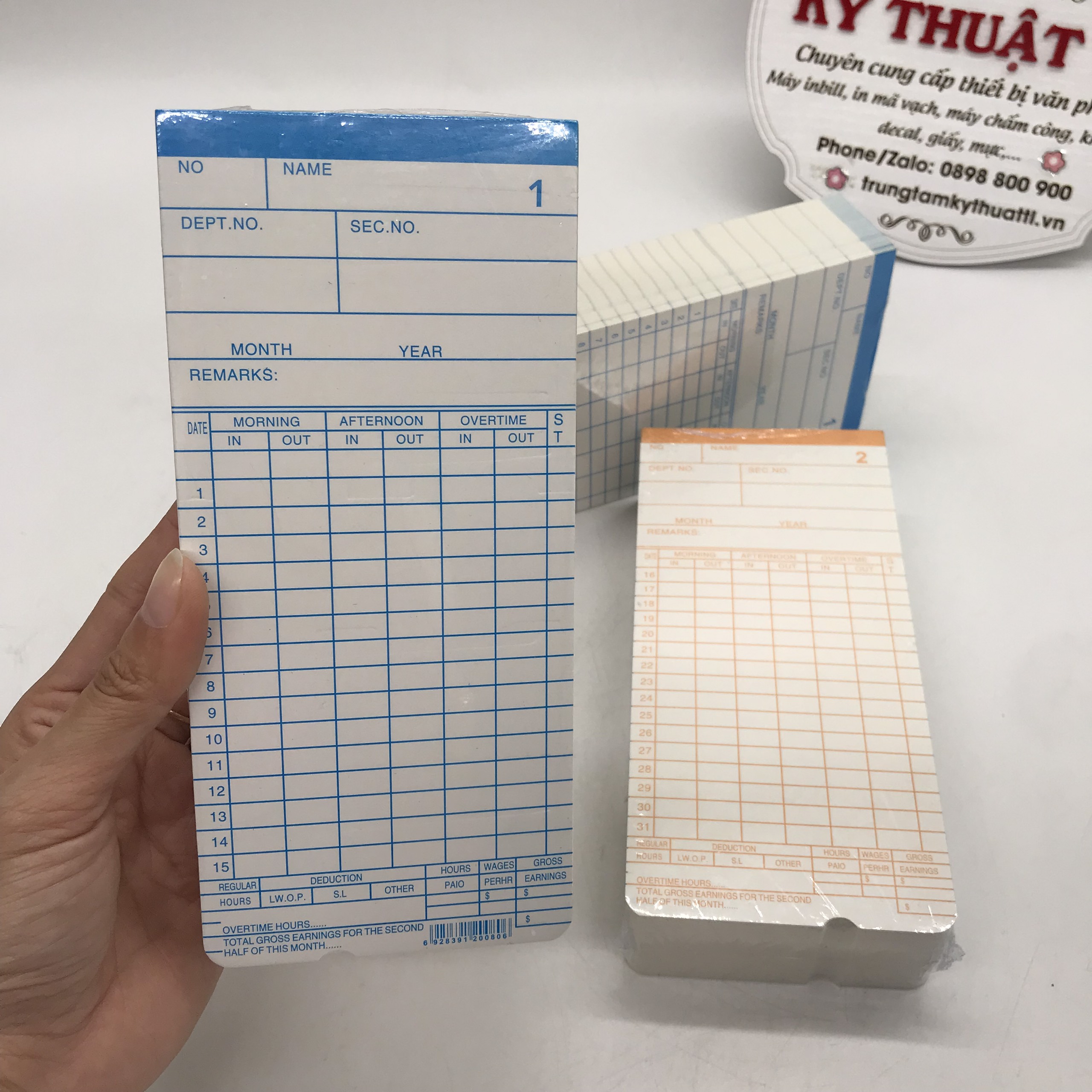 Thẻ chấm công bằng giấy
