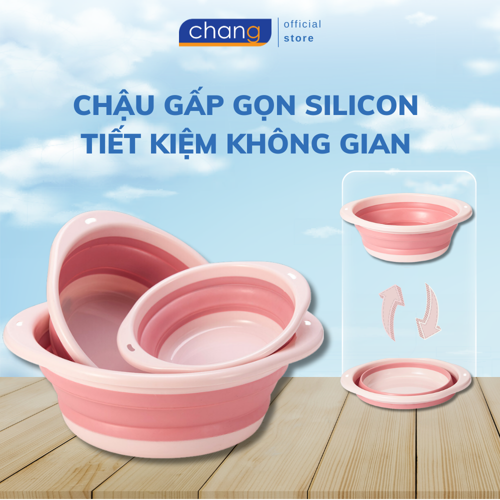 Thau Gấp Gọn Chậu Xếp Gọn Silicon Mang Đi Du Lịch Thau Rửa Mặt Cho Sinh Viên Tiện Lợi Đa Năng