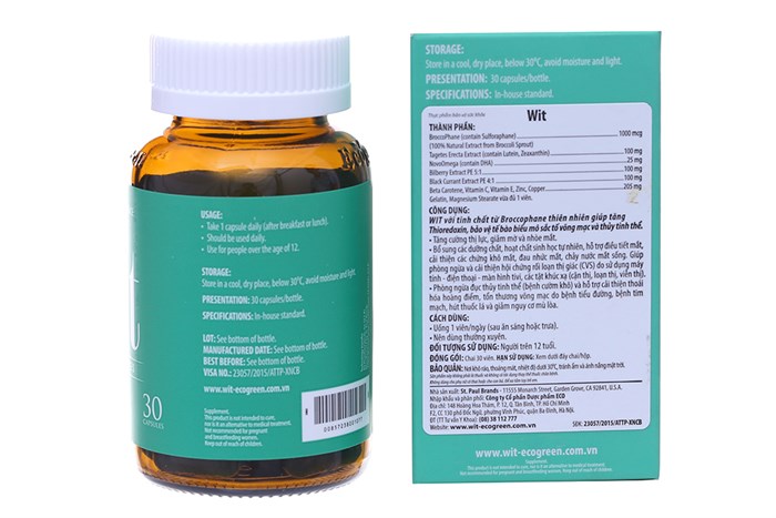 [HCM]Viên Uống Bổ Mắt Wit - Nhập Khẩu Từ Mỹ (30 Viên)