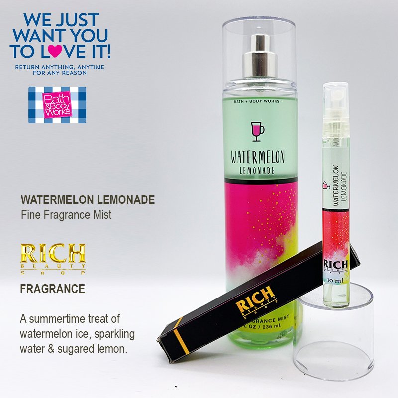 Watermelon lemonade -mini 10ml xịt thơm toàn thân body mist bath & body works usa