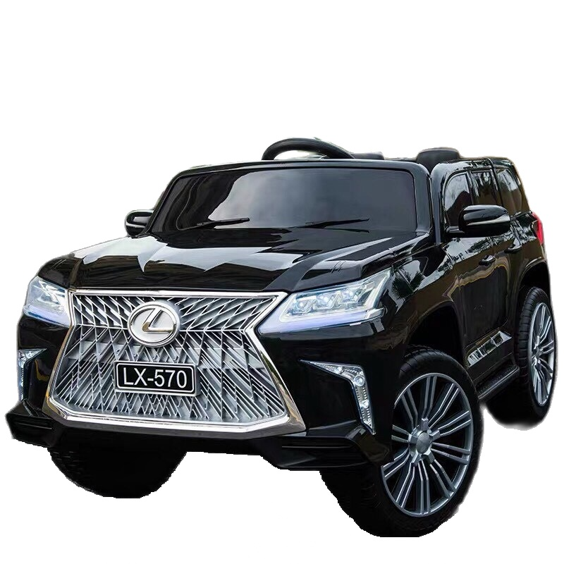 Ô tô điện trẻ em 2 chế độ tự lái và điều kiển từ xa LEXUS 570 2 chỗ ghế rộng 4 động cơ ắc qui lớn 12v (Đỏ-Trắng-Đen)