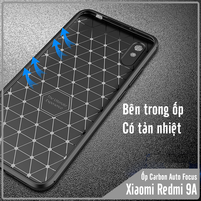 Ốp lưng cho Xiaomi Redmi 9A chống sốc Carbon