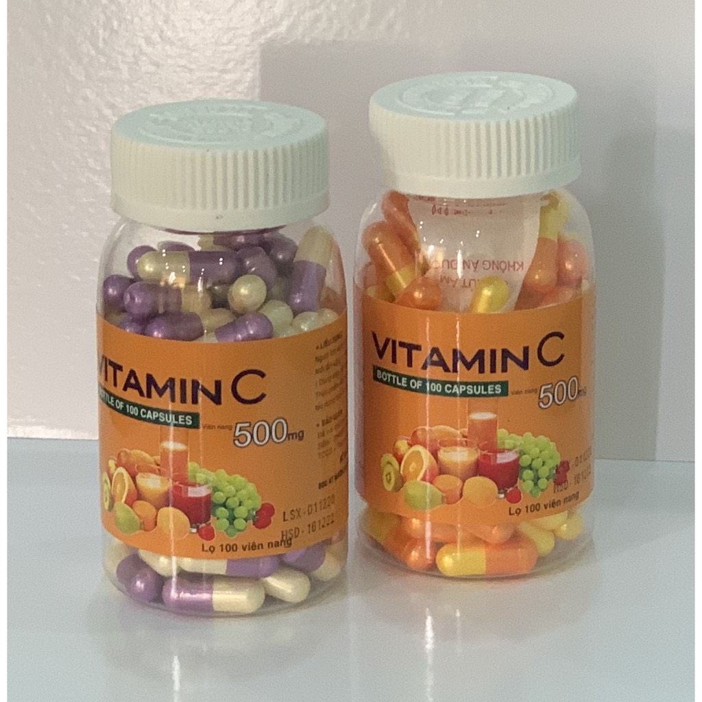 Viên Bổ Sung VITAMIN C 500mg Vinaphar - Lọ 100 viên - Tăng sức đề kháng, tăng độ bền cho mạch máu