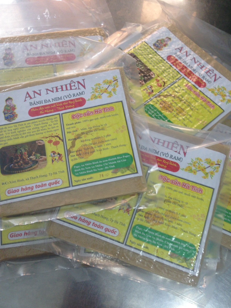 Comboo 5 xấp vỏ Bánh Cuốn Ram Hà Tĩnh (gói 250 gr)