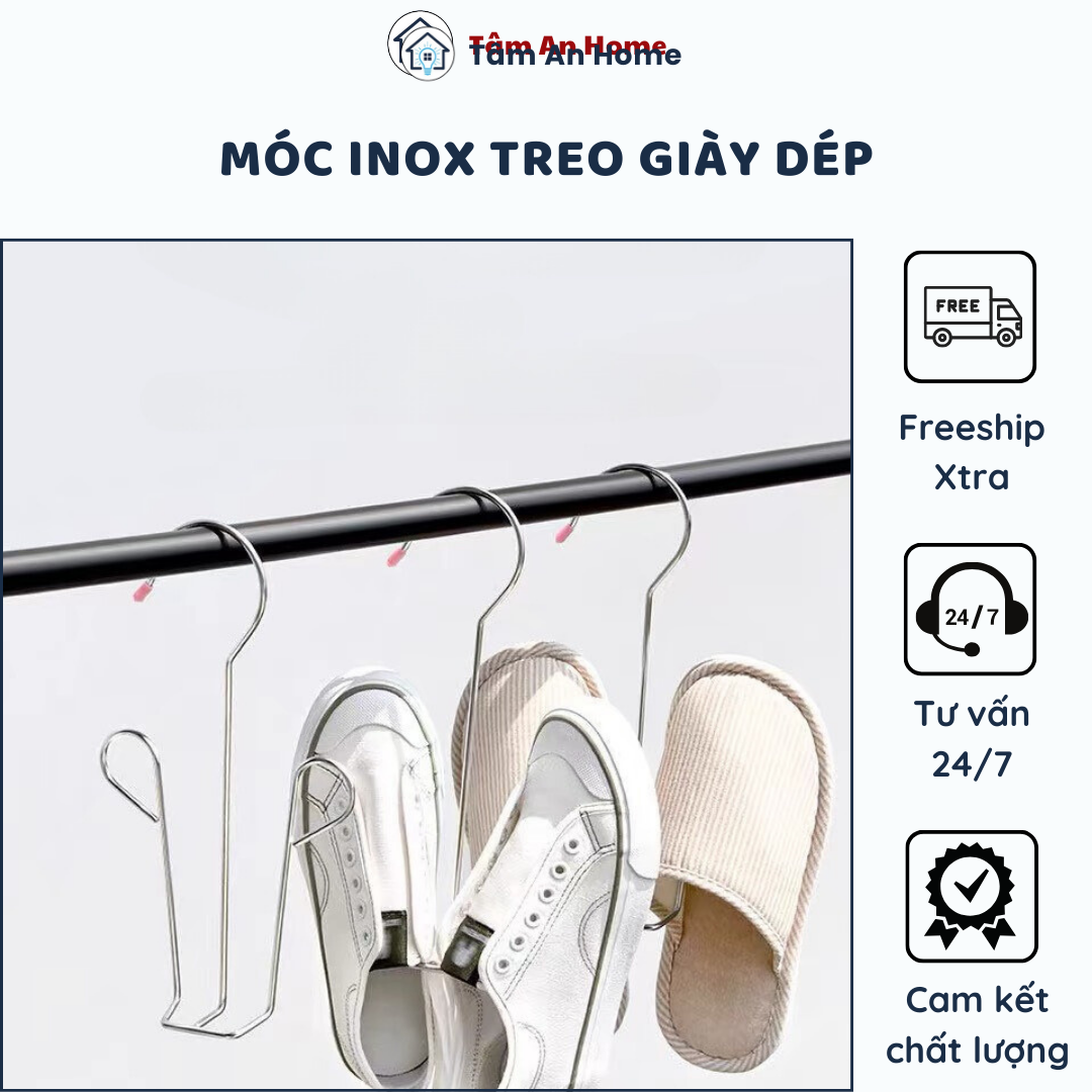 Móc Treo Phơi Giày Dép Inox Mau Khô