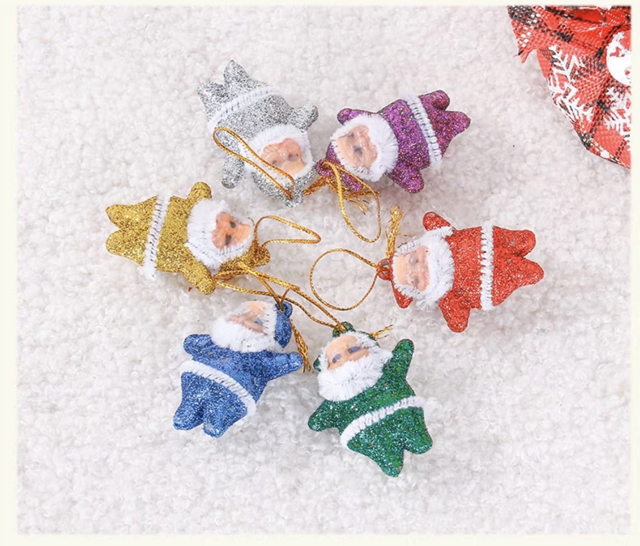 Combo 6 ông già noel mini phụ kiện trang trí giáng sinh cây thông vòng hoa HT55