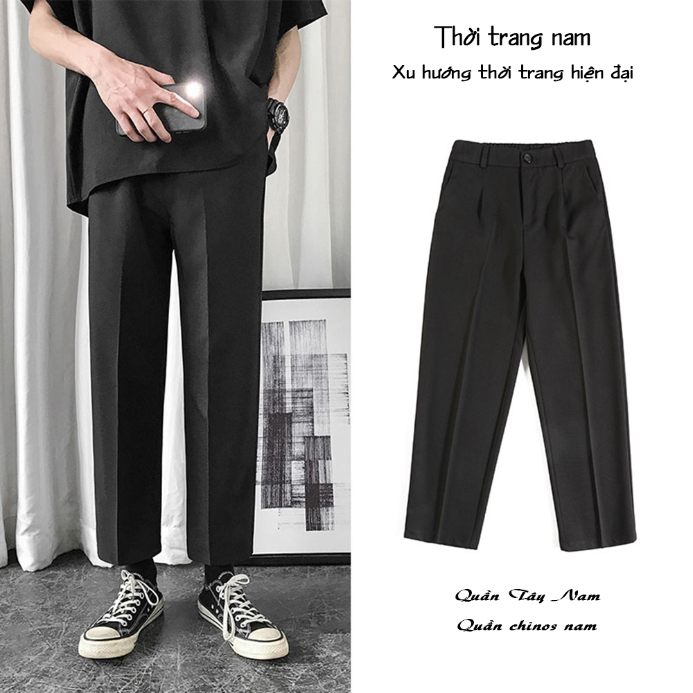 Quần Tây Âu Chinos Nam Dáng Baggy Phong Cách Hàn Quốc Lưng Cài Phối Chun Thanh Lịch Thời Trang FASHION4MEN QUAN JOGGER 9000063C