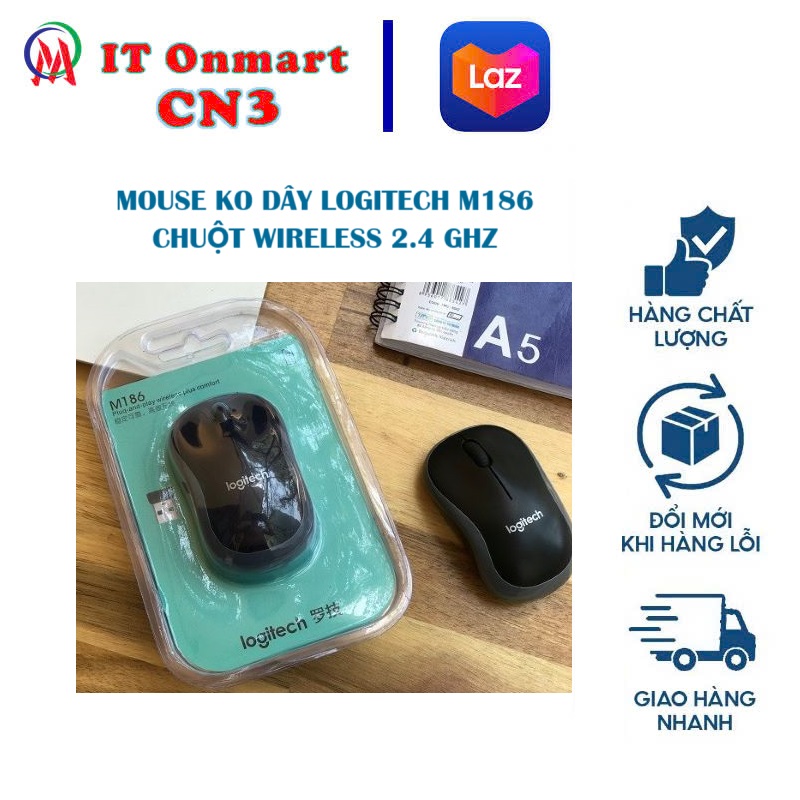[HCM]Chuột không dây Logitech M186, M330, M185, M280, M220 4 GHz 1000DPI 3 Nút Chuột Quang Chơi Game USB Nano Thu Chuột
