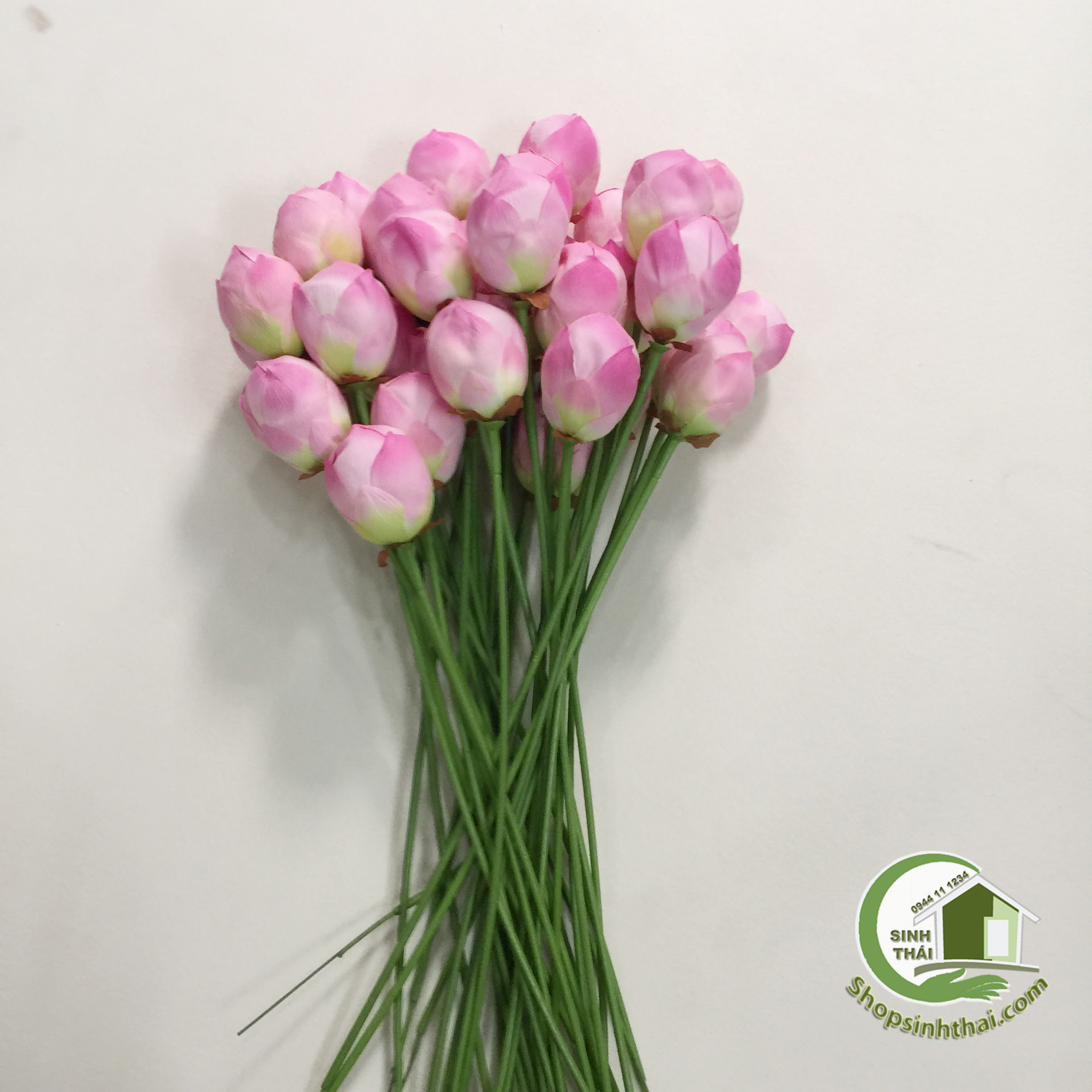 [HCM]Cành hoa sen giả - cành sen vải lụa cao cấp