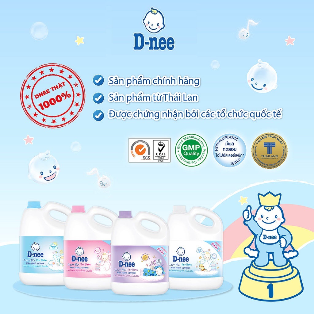 [HCM]Dung Dịch Xả Quần Áo Cho Bé D-nee - Chai 3000ml (Hồng)