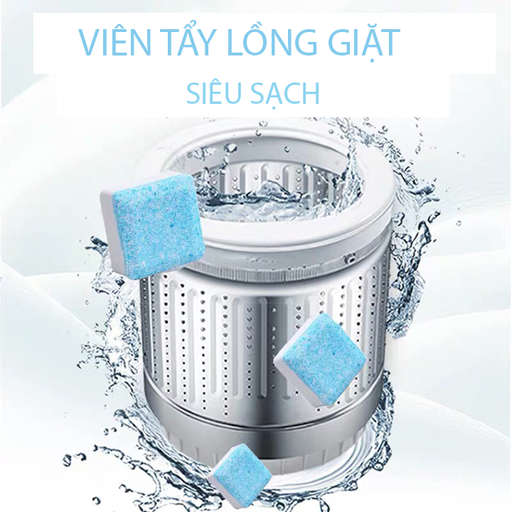 Viên tẩy lồng giặt siêu sạch, combo 5 viên sủi làm sạch và khử mùi máy giặt,