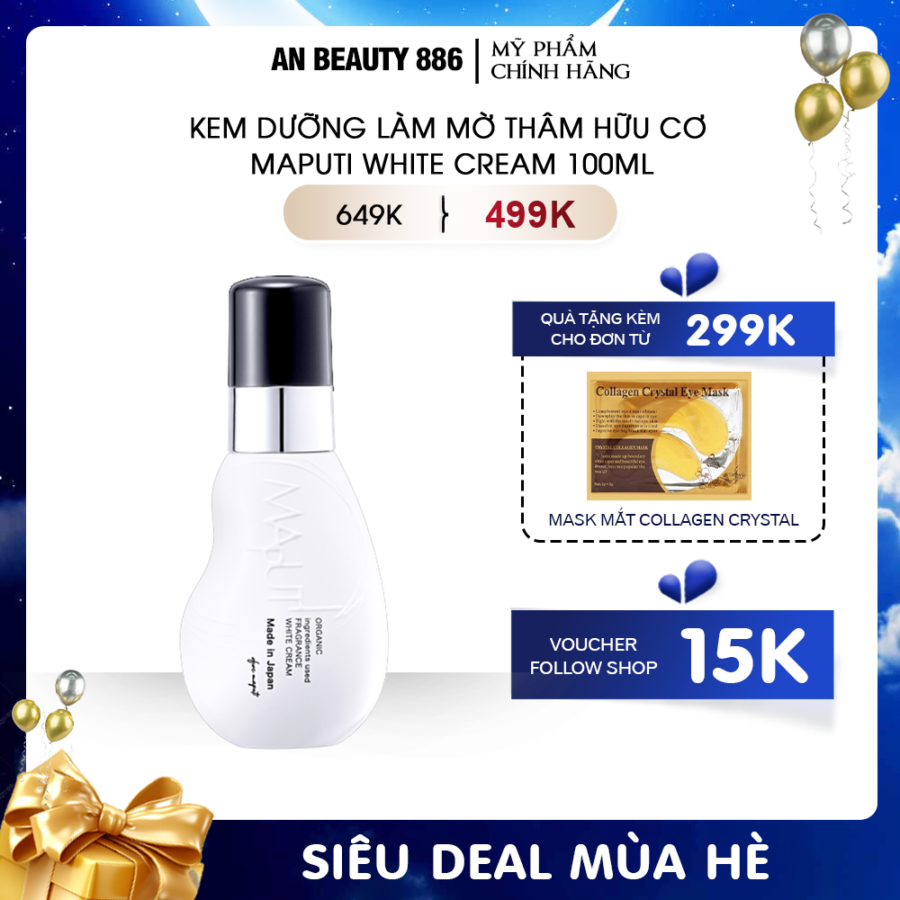 Kem dưỡng mờ thâm hữu cơ Maputi White Cream 100ml