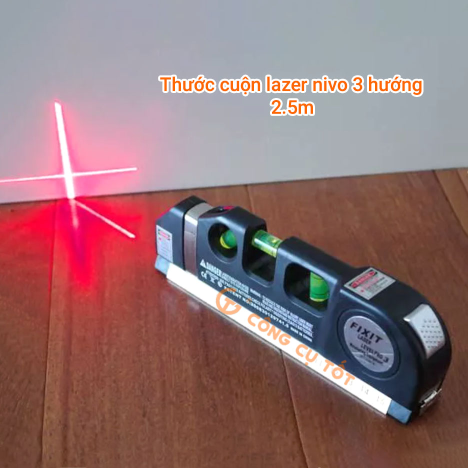 Thước thủy laser - Thước đo khoảng cách bằng laze- Thước Ni vô Laser 3 chức năng