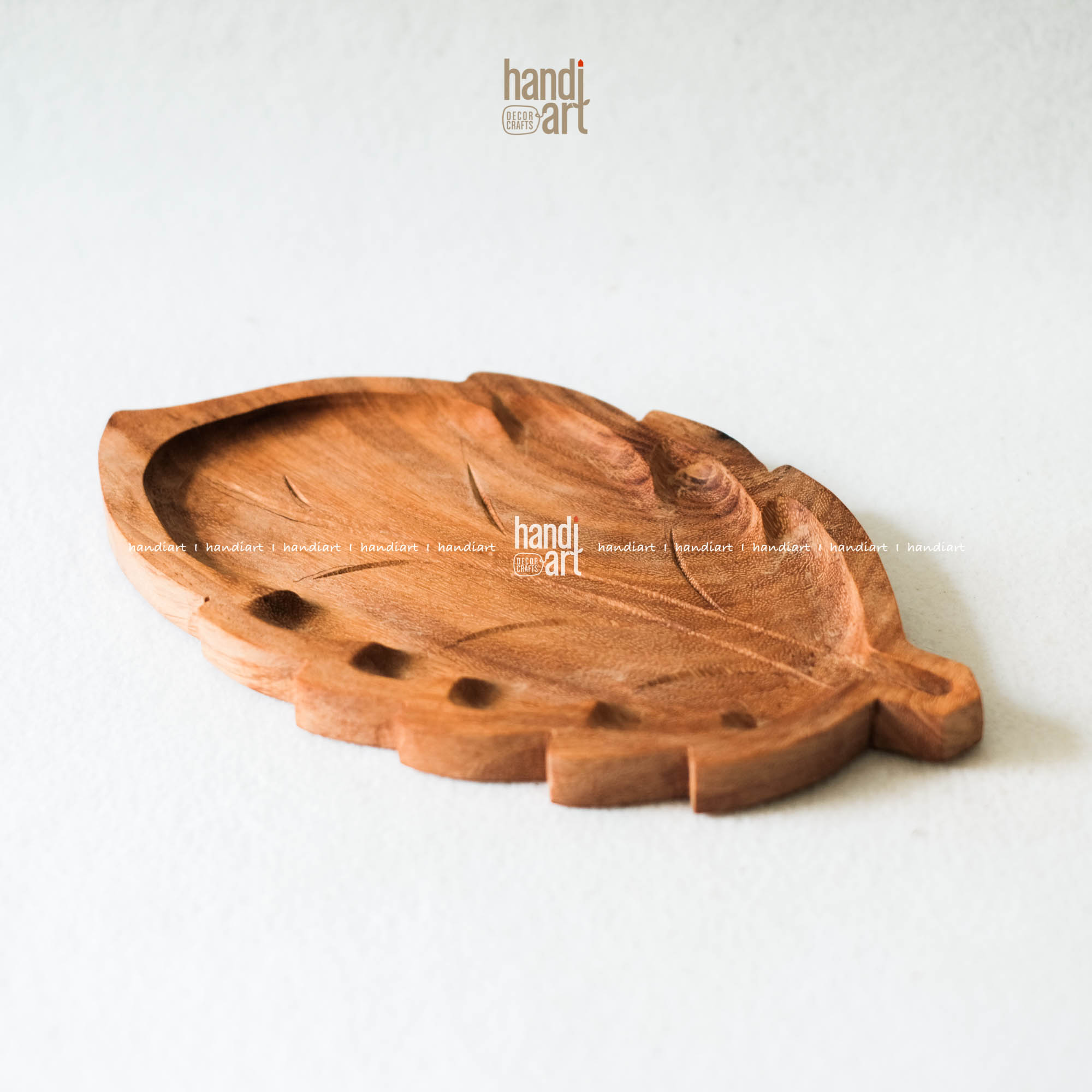 Tray red wood leaf pattern, wooden tray handmade