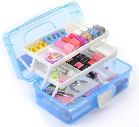 Cốp Nhựa Đựng Đồ Nail 2 Khay Cỡ Lớn
