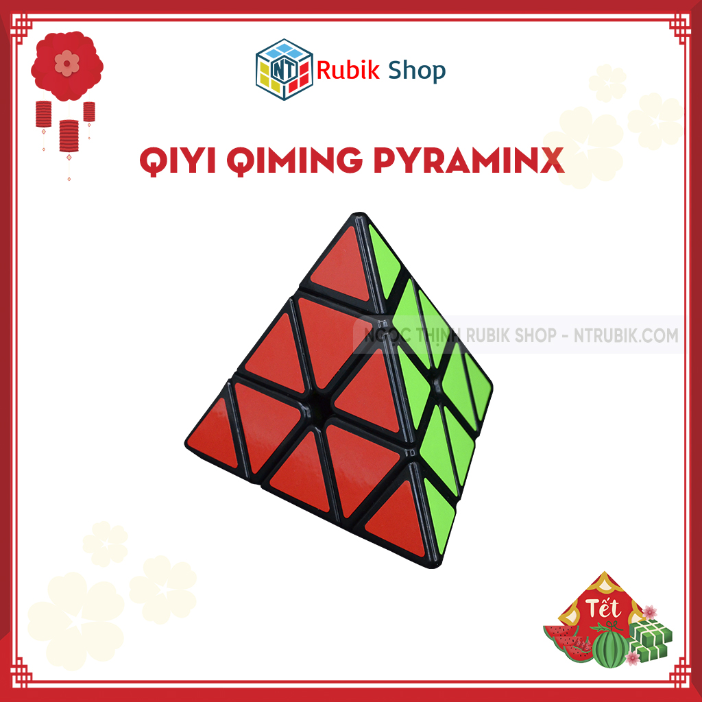 [Hoàn tiền 10%]Đồ chơi rubik Kim Tự Tháp Pyraminx - QiYi A Qiming Pyraminx Black (Màu Đen)