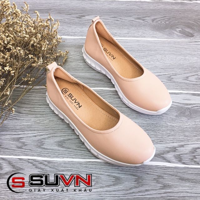 (Da Thật )Giày bệt lười da thật 3cm VNXK