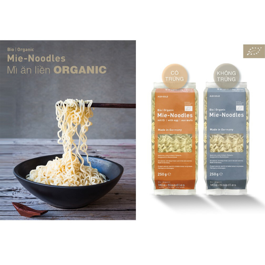 Mì ăn liền hữu cơ có trứng Alb gold 250g