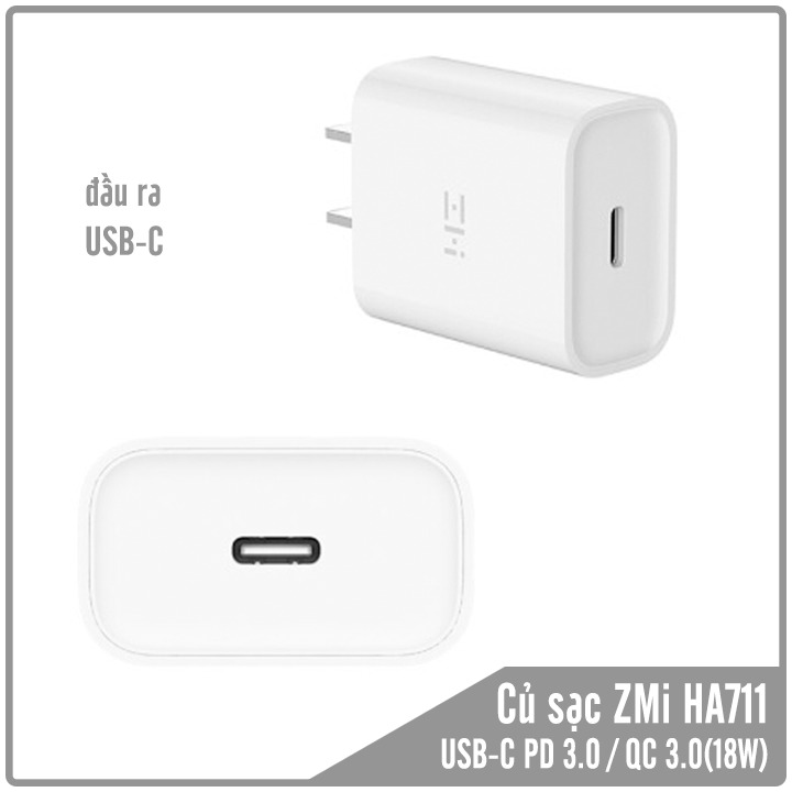 Củ sạc nhanh PD 18W Zmi HA711