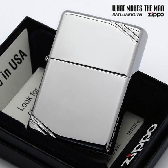 Bật lửa zippo 260 - Bật lửa zippo Vintage High bóng Crôm