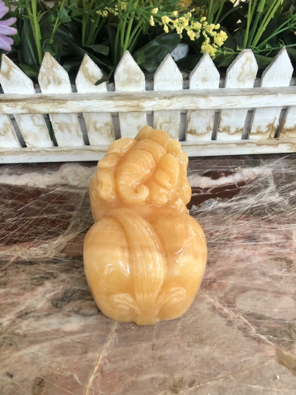 Cặp tỳ hưu đá ngọc hoàng long - Dài 8 cm