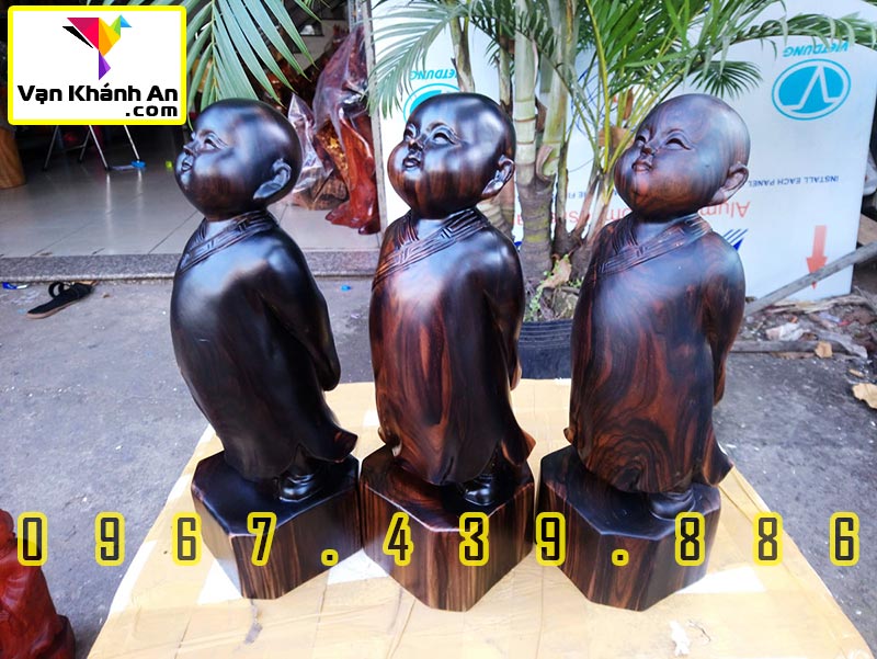 Tượng Chú Tiểu Tùy Duyên An Nhiên - Tượng Phong Thủy - Trang Trí Nhà Cửa Decor - Quà Tặng Để Bàn Làm Việc - Tượng Gỗ Đẹp - Pháp Duyên Shop