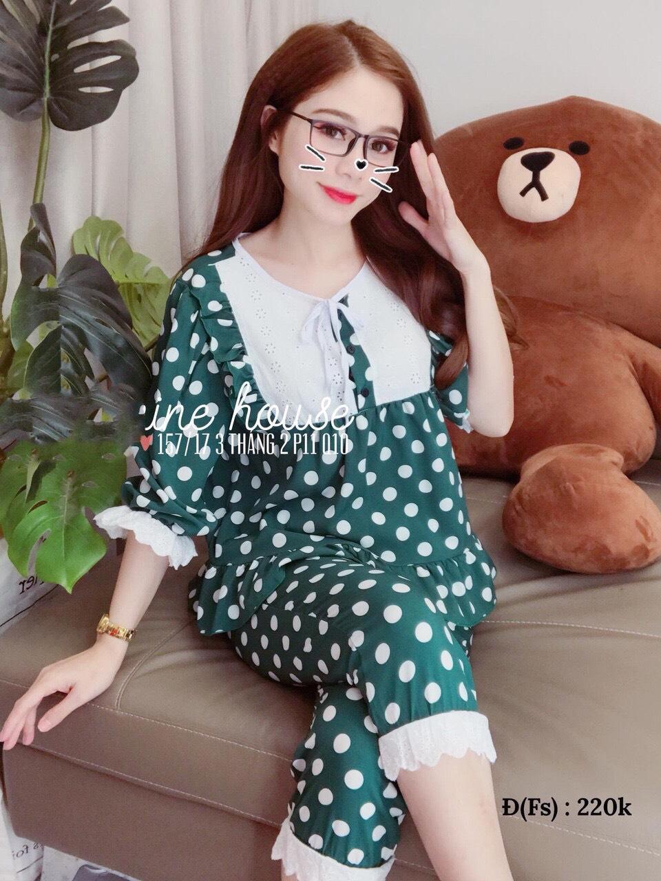 sét bộ đồ chấm bi phối ren hàng cực đẹp dễ thương