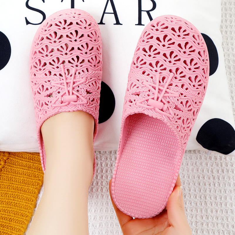 Dép sục nữ nhựa dẻo đi mưa thiết kế hoa văn lưới thời trang, Dép nhựa nữ êm chân thông thoáng thiết kế năng động
