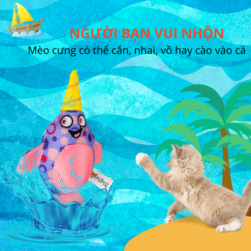 Đồ Chơi Cho Mèo Set 2 Cá Nemo Catnip FOFOS