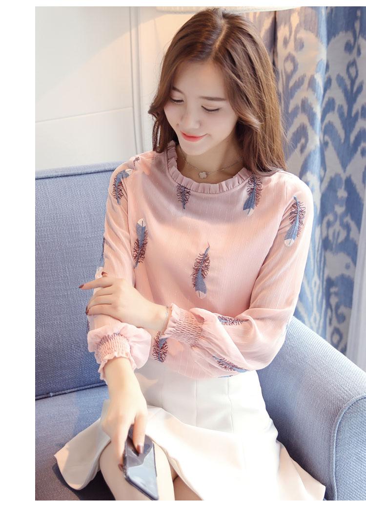 Áo kiểu nữ họa tiết long vũ by1056 xanh duong
