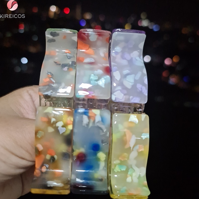 Kẹp tóc gấp tóc 3 chấu lấp lánh nhựa tốt hot trend hàn quốc - kireicos