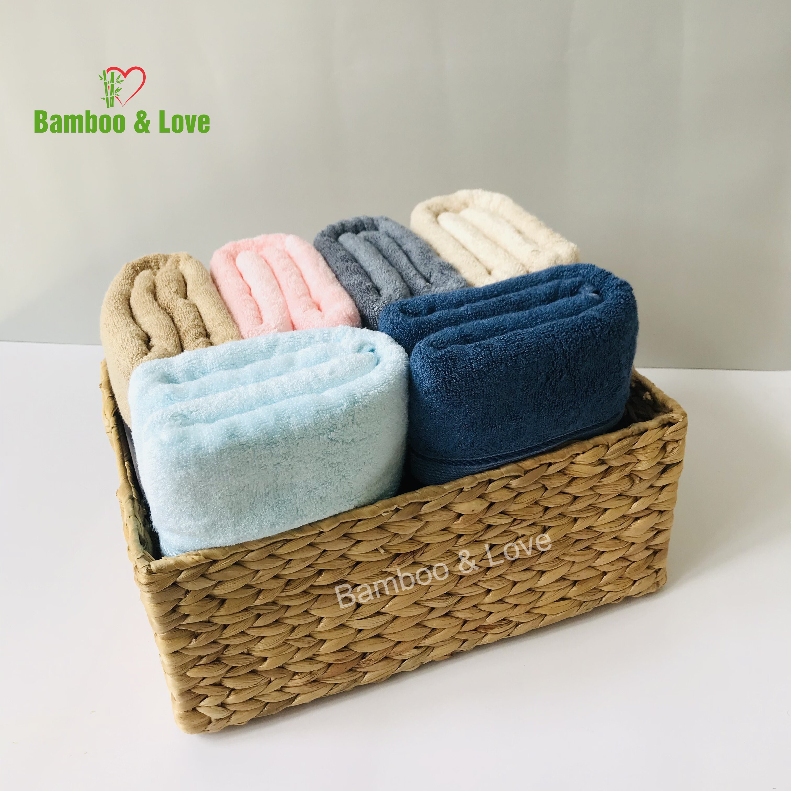 Khăn tắm sợi tre cao cấp Bamboo&love  60x120cm