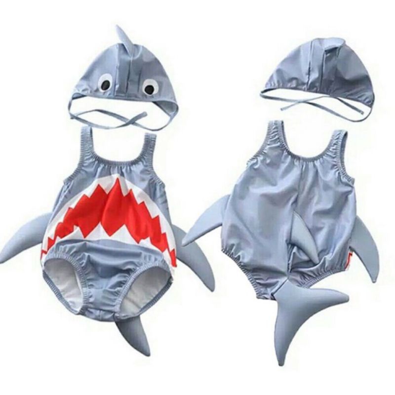 [Hàng Quảng Châu CC] Đồ Bơi Cá Nemo và Cá Mập kèm nón cho bé