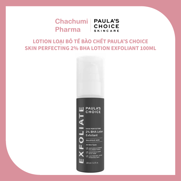 Lotion loại bỏ tế bào chết Paula’s Choice Skin Perfecting 2% Bha Lotion Exfoliant 100ml nhập khẩu