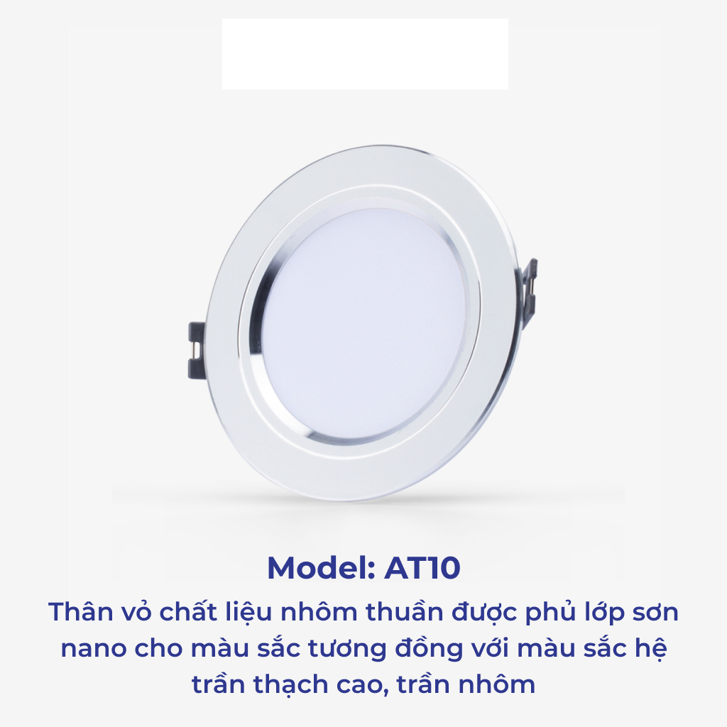 Đèn LED Âm trần Downlight Rạng Đông D AT10L 90/7W (Viền Vàng, Viền Bạc)