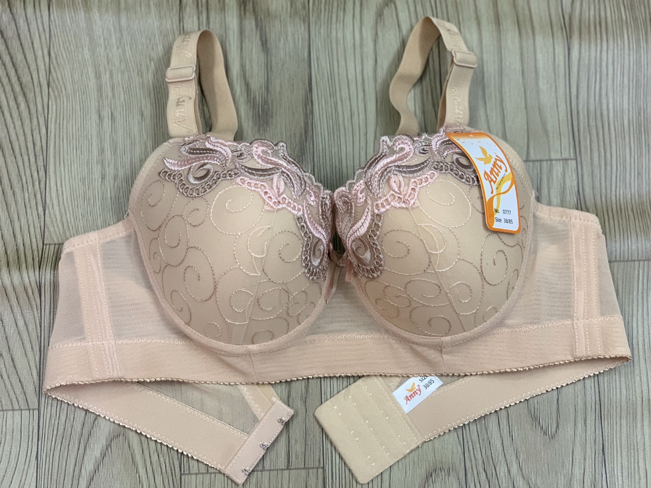 Áo Lót Nữ Mỏng Ren Thêu Big Size Có Gọng Cài Sau 3 Móc Anny 0777 – Siêu Êm, Tôn Dáng