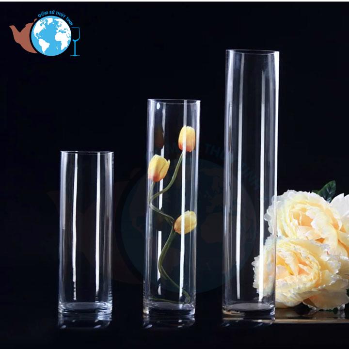 Lọ Hoa Thủy Tinh 12X20 cm Trụ Tròn