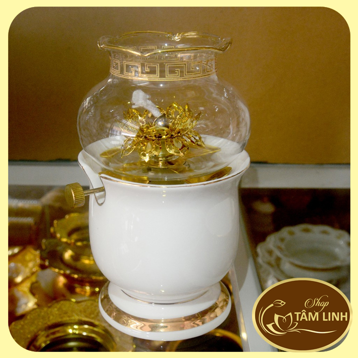 Đèn dầu thờ cúng gốm sứ cao cấp