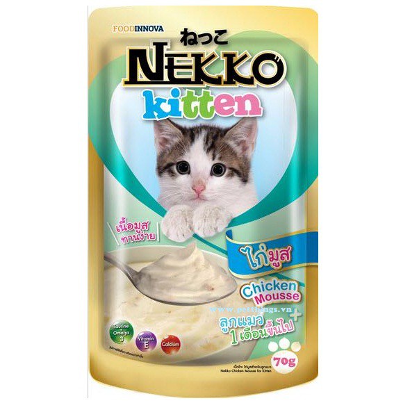 Pate cho mèo con Nekko Kitten đủ vị - Túi 70gr