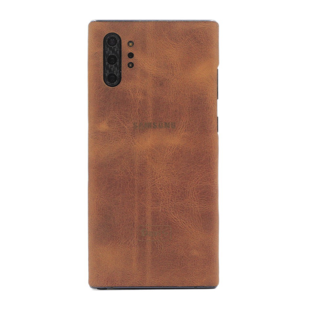 [HCM]Ốp dán da Galaxy Note 10 plus - Da nhập khẩu cao cấp - (Nâu bò sáp )
