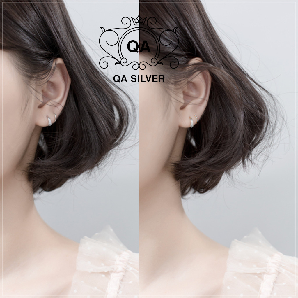 Khuyên tai bạc 925 kẹp vành xoắn ốc bông nữ cuộn S925 HELIX QA SILVER Earrings EA190805